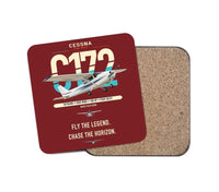 Thumbnail for Cessna 172 Skyhawk design on dark red 1 piece coaster