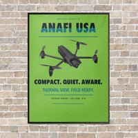 Thumbnail for Parrot ANAFI USA vertical canvas print - framed - light green background