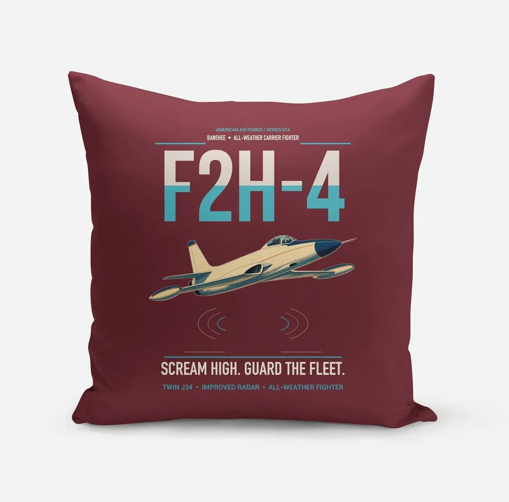 F2H-4 Banshee design on dark red pillow