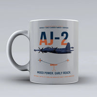 Thumbnail for AJ-2 Savage Tanker design on light gray ceramic mug, double-side print
