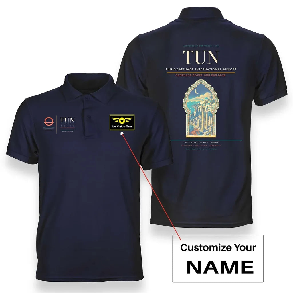 Tunis-Carthage International Airport TUN Navy Blue+Name