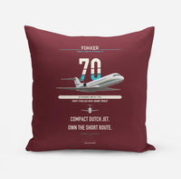 Thumbnail for Fokker 70 design on dark red pillow