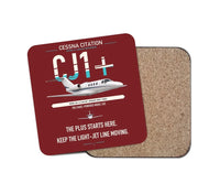 Thumbnail for Cessna Citation CJ1+ design on dark red 1 piece coaster