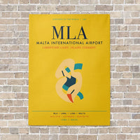 Thumbnail for Malta International Airport MLA vertical canvas print - no frame - yellow background