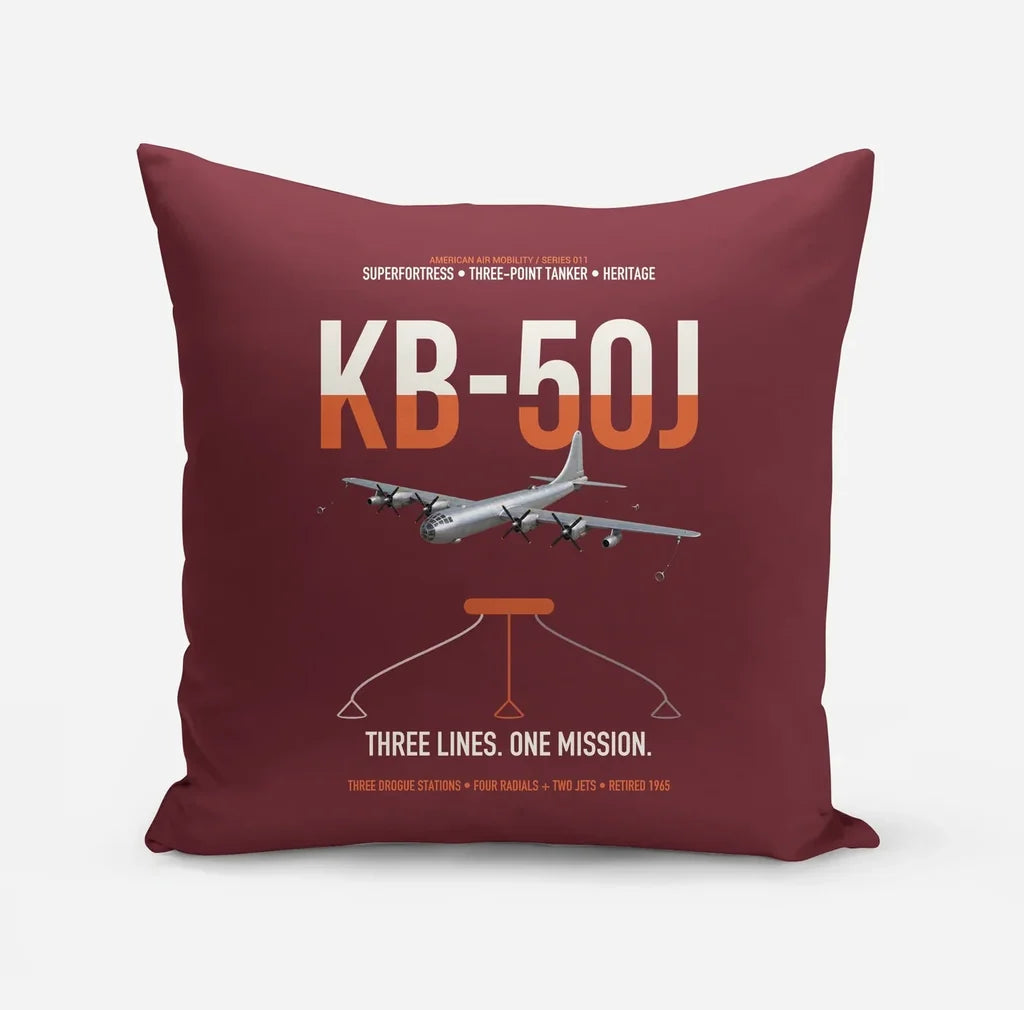 KB-50J Superfortress design on dark red pillow