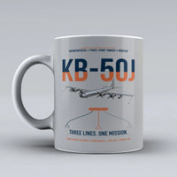 Thumbnail for KB-50J Superfortress design on light gray ceramic mug, double-side print