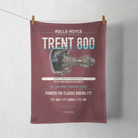 Thumbnail for TRENT 800 design on dark red towel
