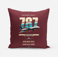 Thumbnail for Boeing 787-8 Dreamliner design on dark red pillow