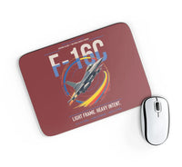 Thumbnail for F-16C Fighting Falcon design on dark red rectangle mouse pad