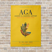 Thumbnail for Agadir Al Massira Airport AGA vertical canvas print - no frame - yellow background