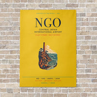 Thumbnail for Central Japan International Airport NGO vertical canvas print - no frame - yellow background