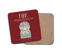 Thumbnail for Djerba-Zarzis International Airport (DJE) design on dark red 1 piece coaster