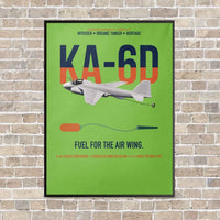 Thumbnail for KA-6D Intruder vertical canvas print - framed - light green background