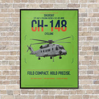 Thumbnail for Sikorsky CH-148 Cyclone vertical canvas print - framed - light green background