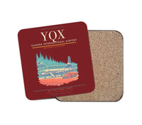 Thumbnail for Gander International Airport (YQX) design on dark red 1 piece coaster