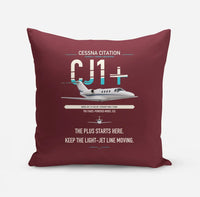 Thumbnail for Cessna Citation CJ1+ design on dark red pillow