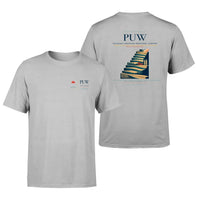 Thumbnail for Pullman–Moscow Regional Airport (PUW) design printed on light gray double-side t-shirt