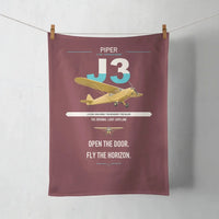 Thumbnail for Piper J-3 Cub design on dark red towel