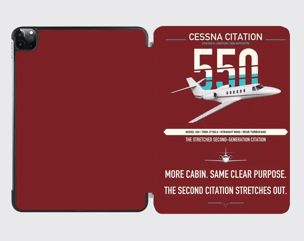 Cessna Citation 550 - Citation II design on dark red ipad tablet case