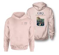Thumbnail for Groningen Airport Eelde (GRQ) design on pink double-side hoodie
