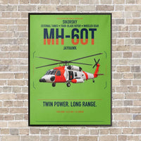 Thumbnail for Sikorsky MH-60T Jayhawk vertical canvas print - framed - light green background