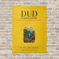 Thumbnail for Dunedin Airport DUD vertical canvas print - no frame - yellow background
