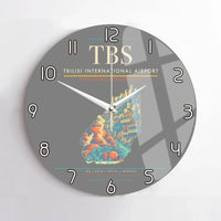 Thumbnail for Tbilisi International Airport (TBS) design on gray no frame wall clock