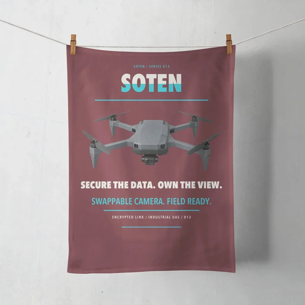 ACSL SOTEN design on dark red towel
