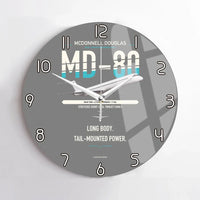 Thumbnail for McDonnell Douglas MD-80 design on gray no frame wall clock