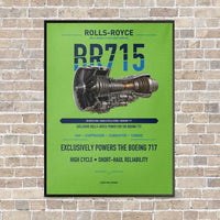 Thumbnail for BR715 vertical canvas print - framed - light green background