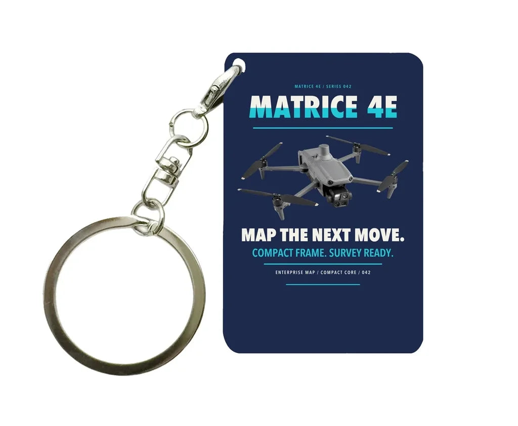 DJI Matrice 4E Key Chain design on navy blue key chain