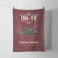 Thumbnail for Bell UH-1Y Venom design on dark red towel