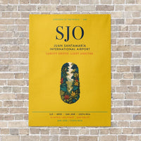 Thumbnail for Juan Santamaría International Airport SJO vertical canvas print - no frame - yellow background