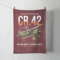 Thumbnail for Fiat CR.42 Falco design on dark red towel