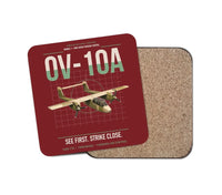 Thumbnail for OV-10A Bronco design on dark red 1 piece coaster