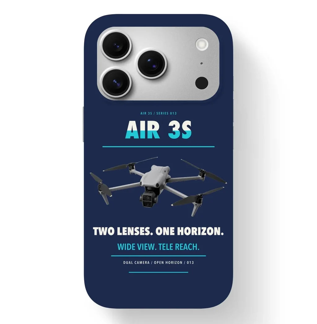 DJI Air 3S Case design on navy blue iphone case