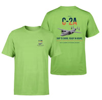 Thumbnail for C-2A Greyhound design on light green double-side t-shirt, double-side print