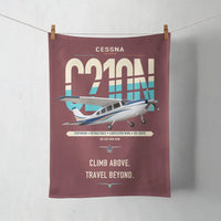 Thumbnail for Cessna T210N Centurion design on dark red towel