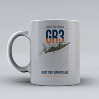 Thumbnail for Hawker Siddeley Harrier GR3 design on light gray ceramic mug, double-side print