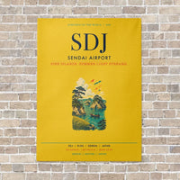 Thumbnail for Sendai Airport SDJ vertical canvas print - no frame - yellow background