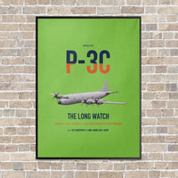 Thumbnail for P-3C Orion vertical canvas print - framed - light green background