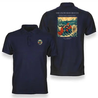 Thumbnail for VINTAGE G4281 - The Snowshoe Rescue - Double-Side Polo T-Shirt design on navyblue