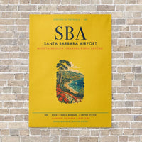 Thumbnail for Santa Barbara Airport SBA vertical canvas print - no frame - yellow background