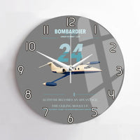 Thumbnail for Bombardier Learjet 24 design on gray no frame wall clock
