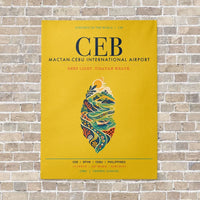 Thumbnail for Mactan-Cebu International Airport CEB vertical canvas print - no frame - yellow background