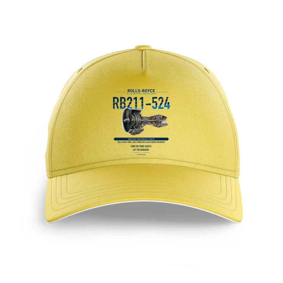 RB211-524 design on yellow printed hat