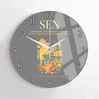 Thumbnail for London Southend Airport (SEN) design on gray no frame wall clock
