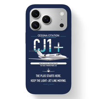 Thumbnail for Cessna Citation CJ1+ design on navy blue magsafe iphone case, for iPhone 17 Pro