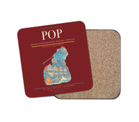 Thumbnail for Gregorio Luperón International Airport (POP) design on dark red 1 piece coaster