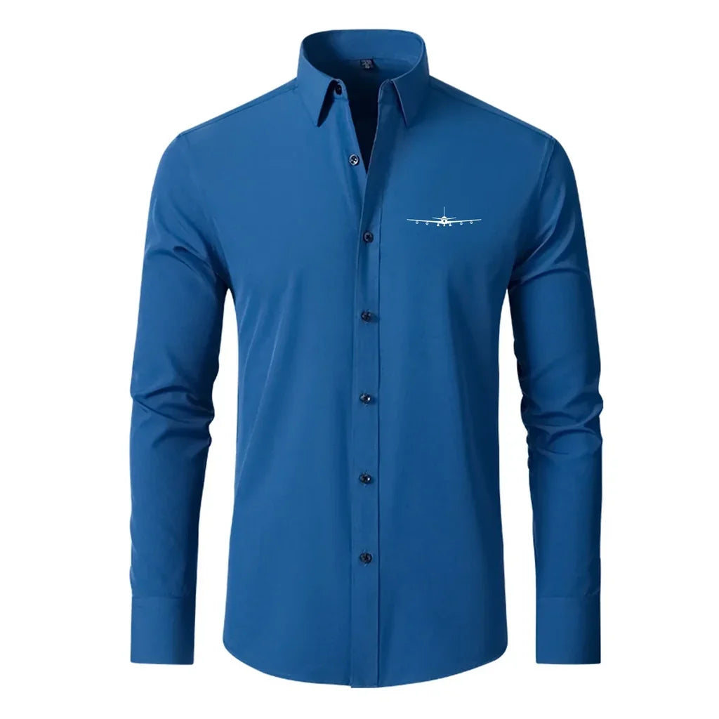 Boeing 707 Silhouette Designed Long Sleeve Shirts - view 12